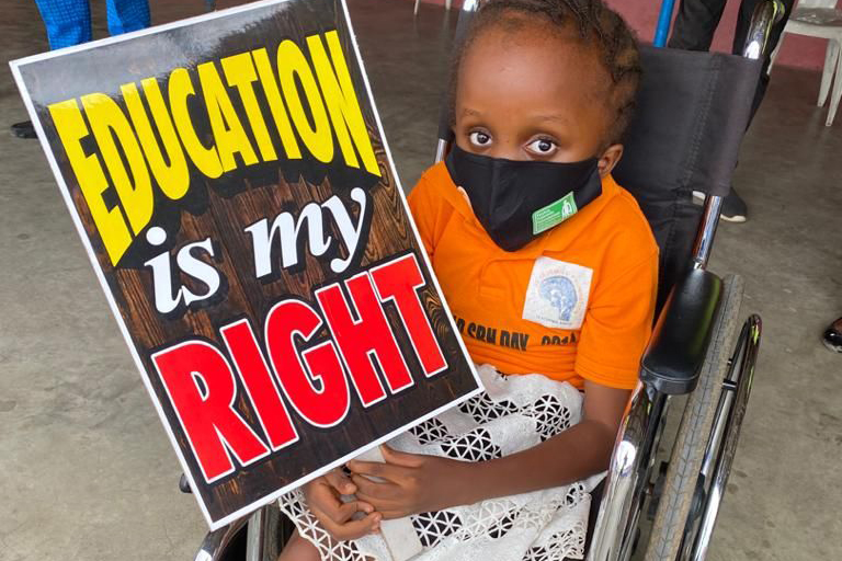 Education is my right sign