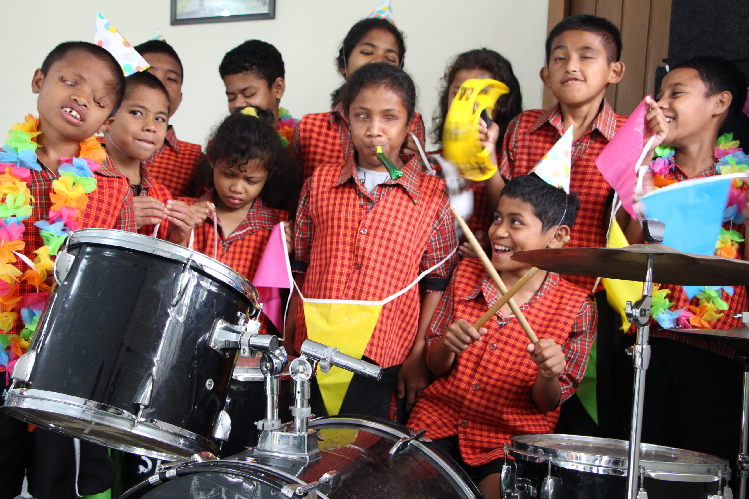Children playing music