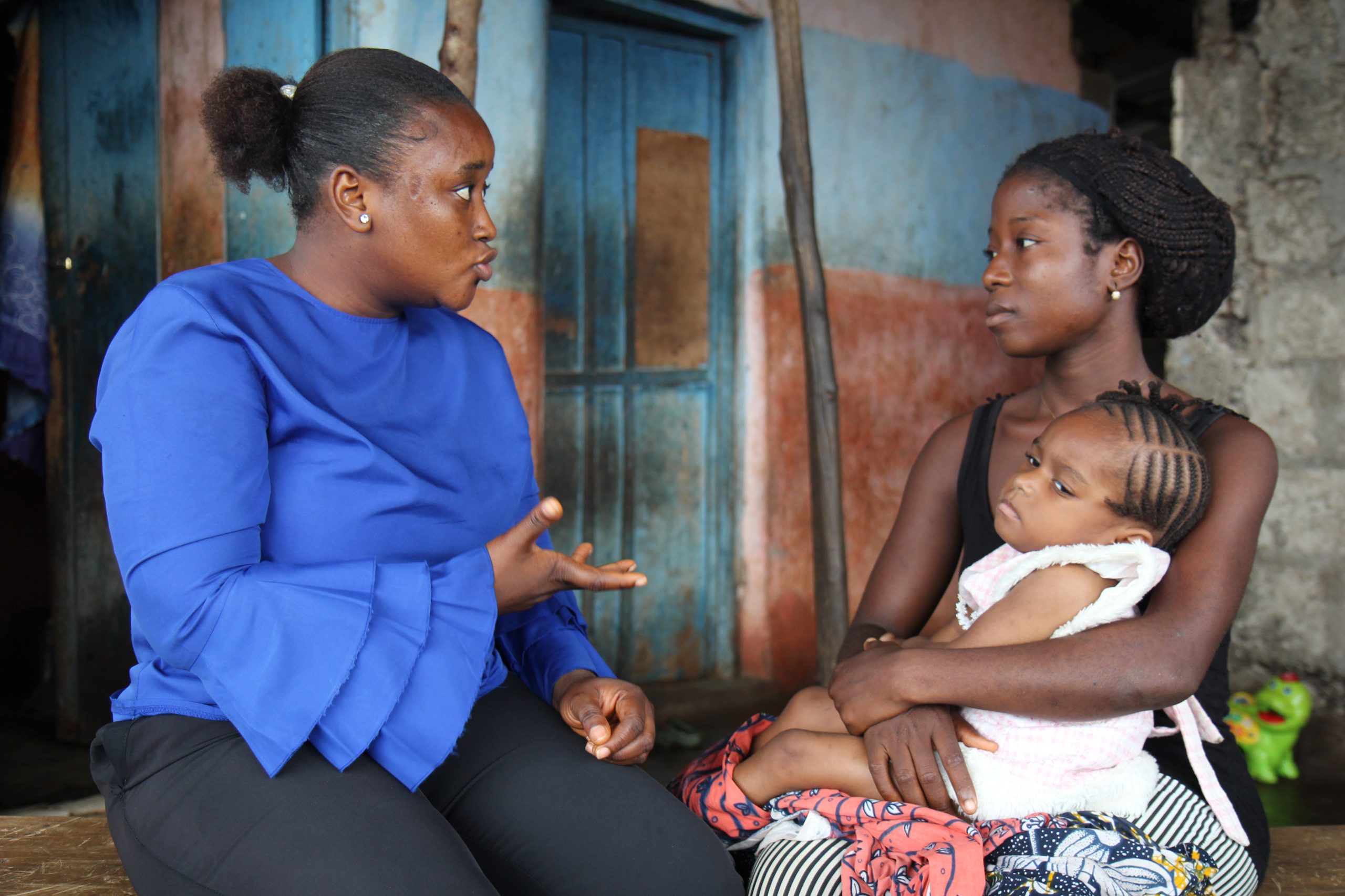 CBR coordinator Babra talks with Annabels mother