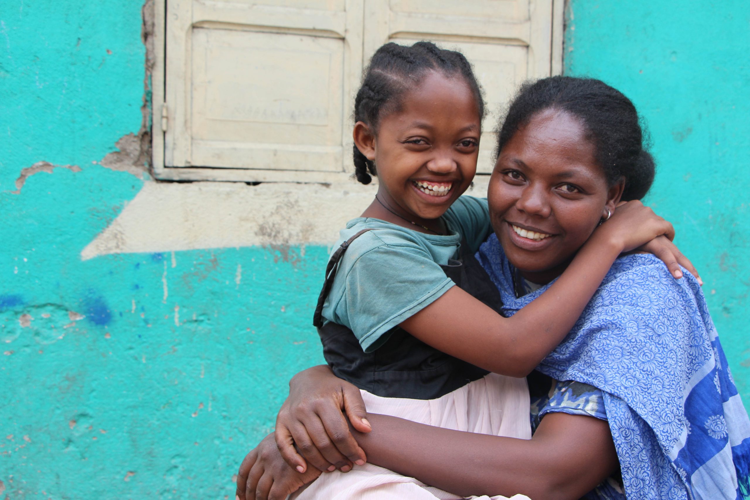 Kalkidan from Ethiopia with her mother